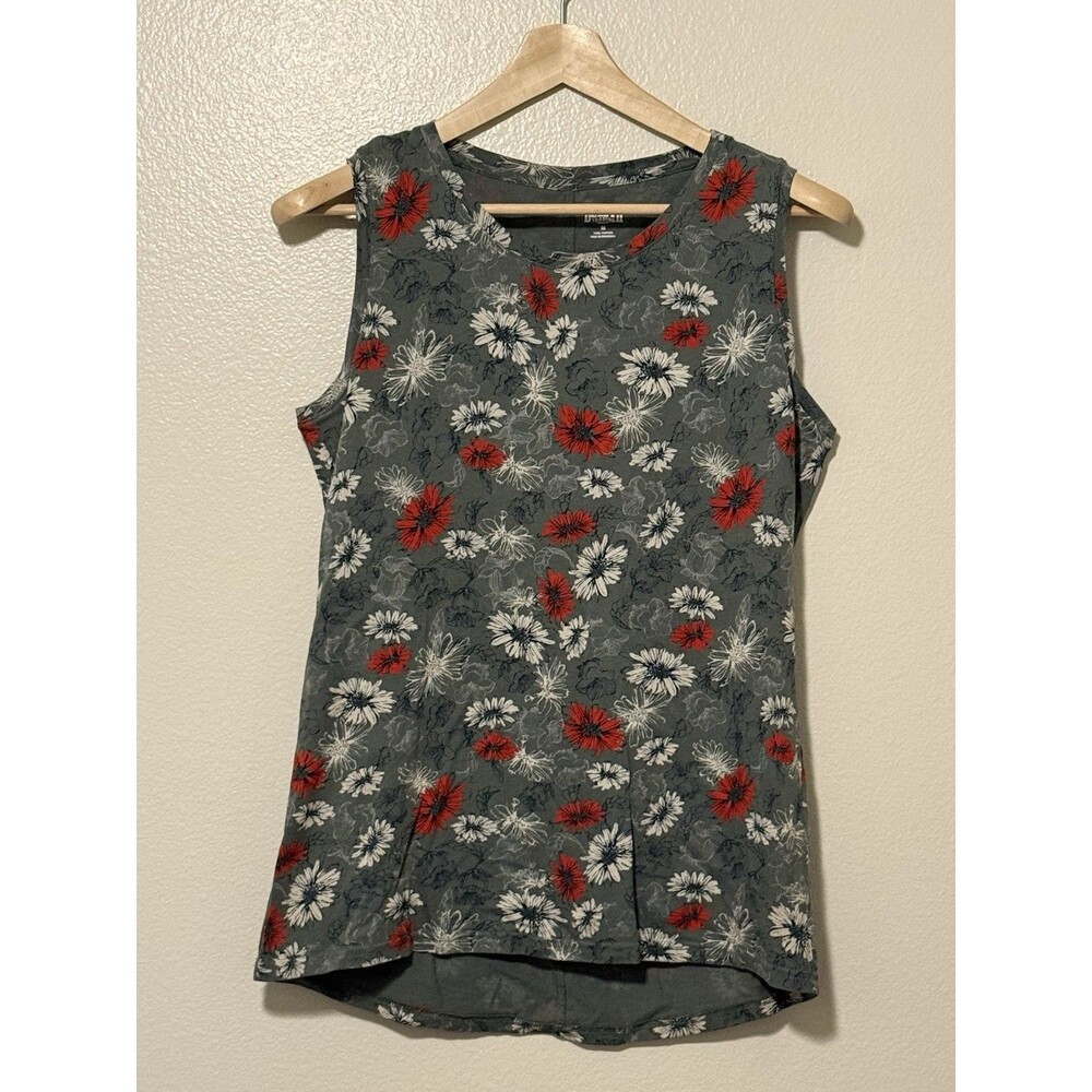 LOT OF 2 Duluth Trading Co Women’s Green Floral Longtail + Coral Airdurance Tank